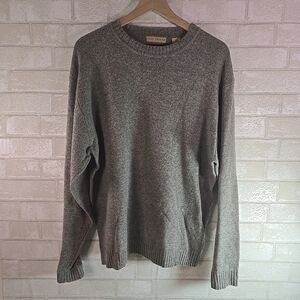 Men's East Island Lambswool Gray Classic Knit Sweater Size Large